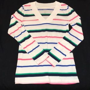GAP favorite v-neck striped long sleeve tee size S